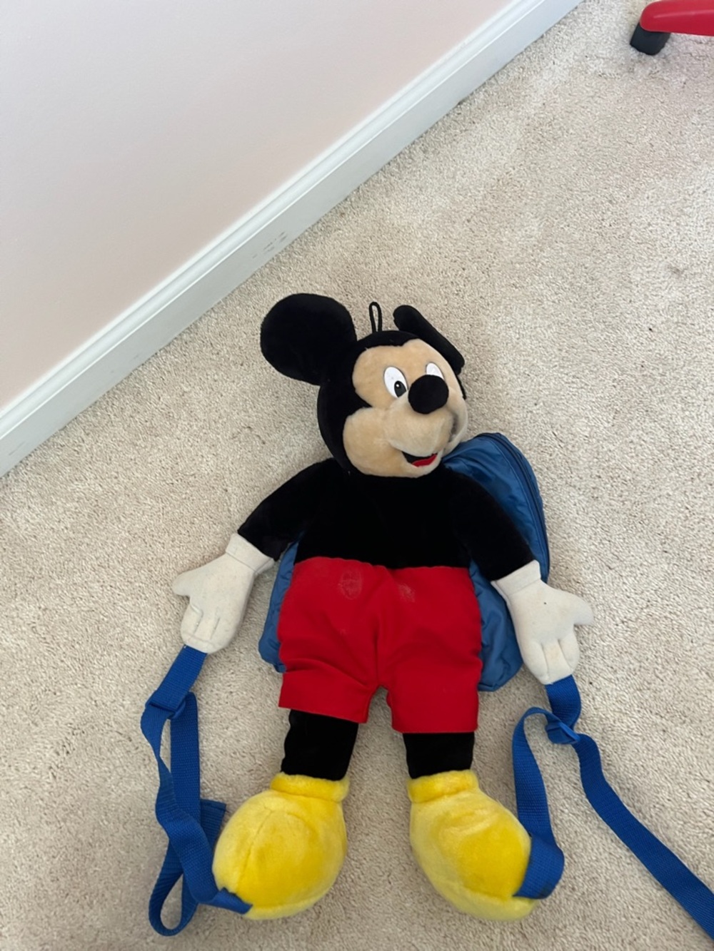 Classic Black & Red Plush Character Kids Backpack